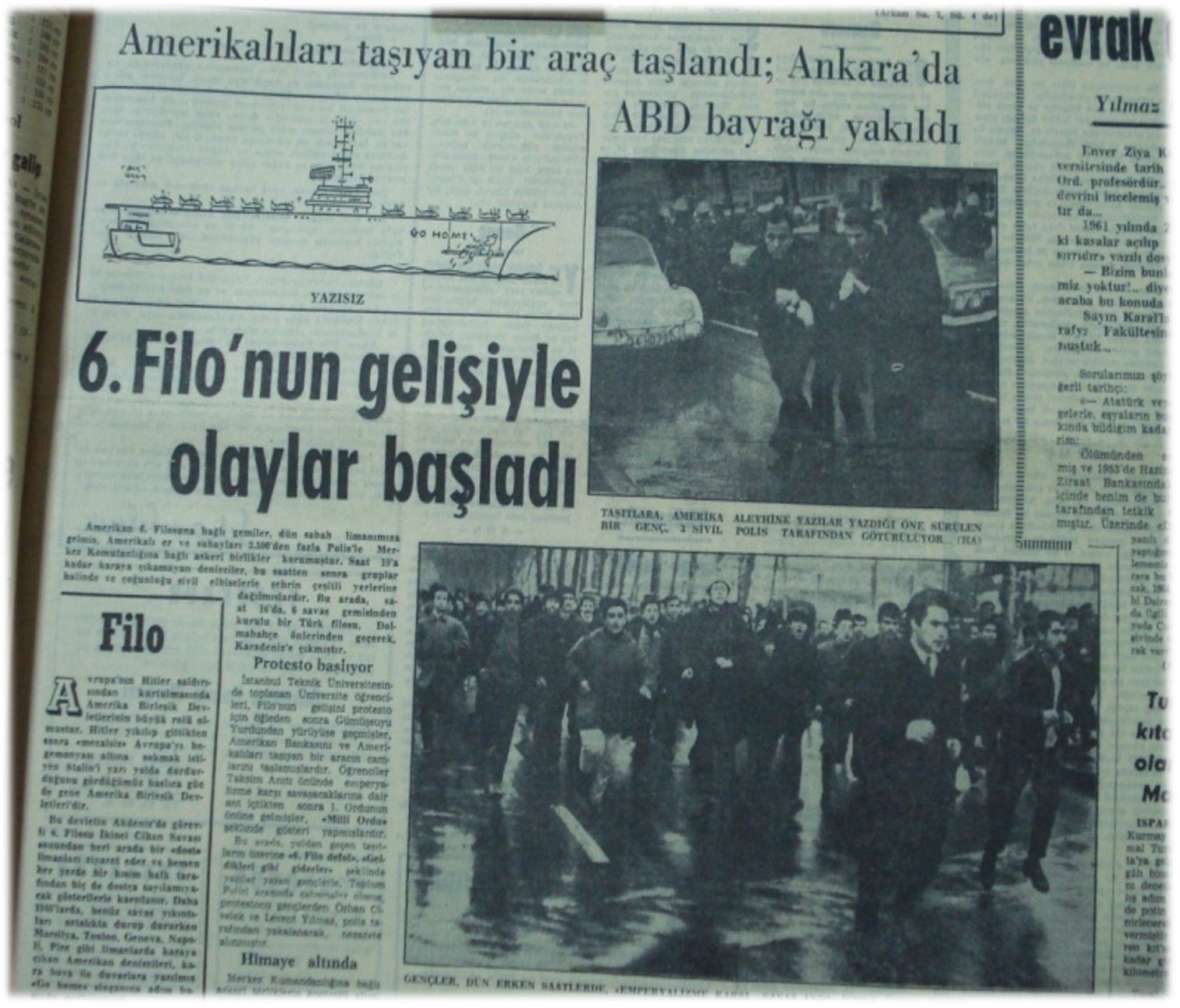 12 February 1969, Cumhuriyet — Trouble began with the Sixth Fleet's arrival